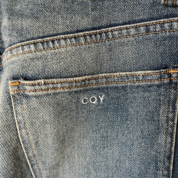 CQY x ANTHROPOLOGIE | Bliss High-Rise Bootcut Flare Raw Hem Jeans | Size 25 - Picture 7 of 10